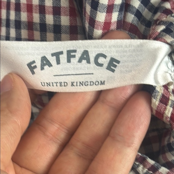 Fat Face Red and Blue Plaid Casual Buttoned Down Slim Fit Men's Shirt Size Large - Picture 9 of 12